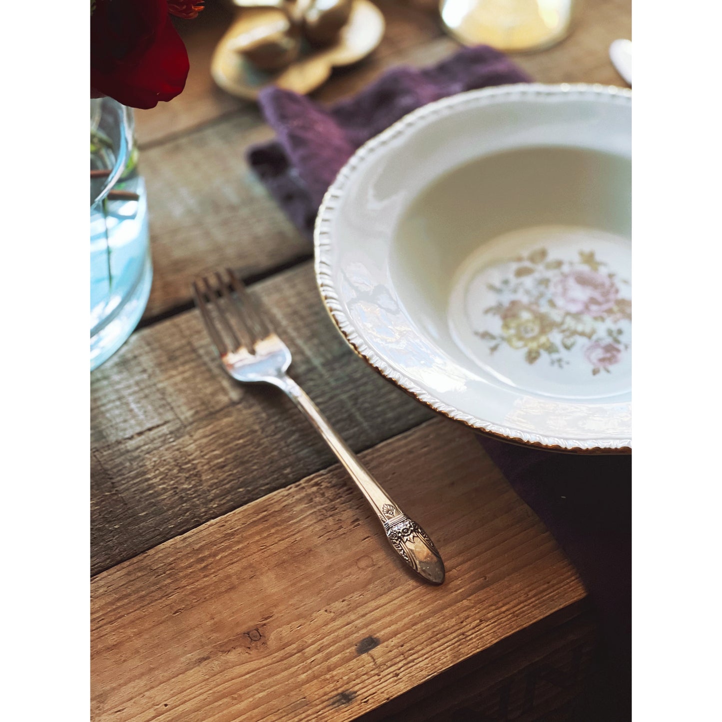 Rogers First Love Silver Plate Salad Fork / Dessert Fork