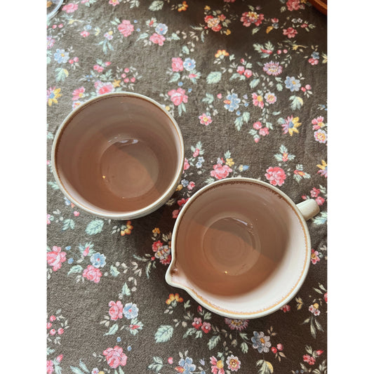Vintage Mikasa Potter's Art Cafe Latte Sugar Bowl & Creamer Set