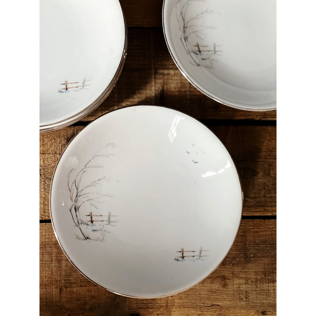 Vintage Winterling Bavaria Blue & Gray Coupe Soup Bowl