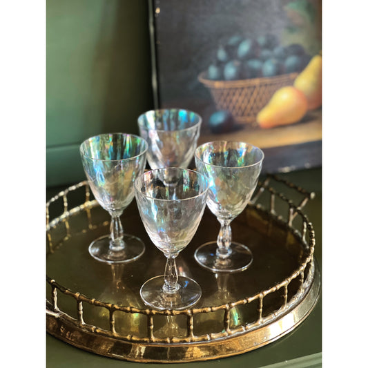 Petite Opalescent Lustre Vintage Wine Glass
