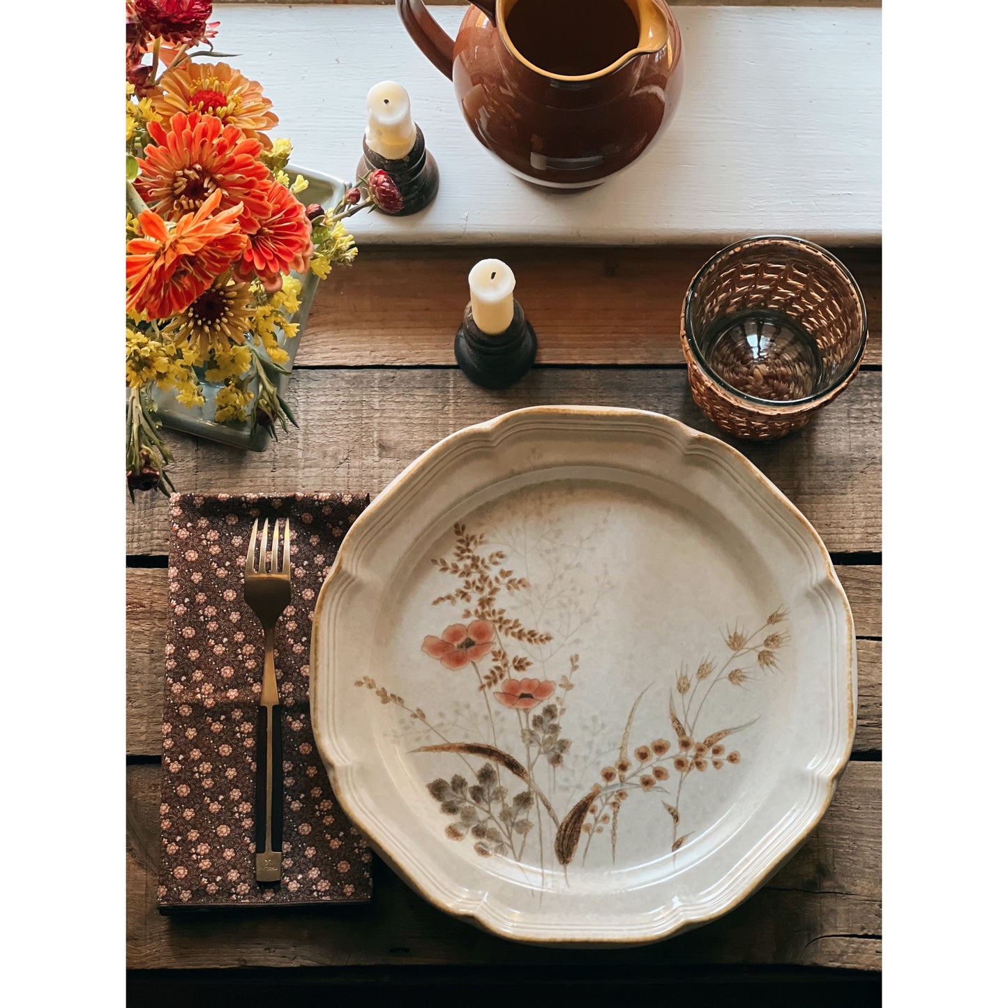 Vintage Mikasa Strawflowers Dinner Plate