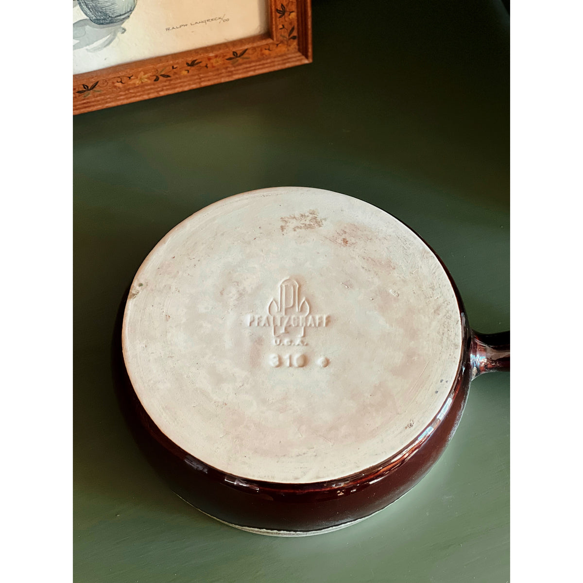 Vintage Pfaltzgraff Gourmet Brown Handled Serving Bowl / Casserole Dish