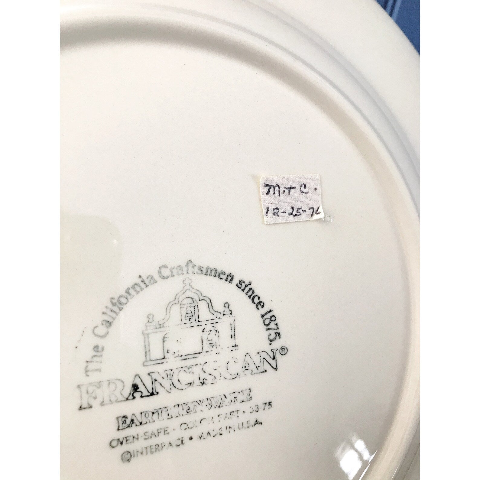 Vintage Franciscan Desert Rose Dinner Plate USA Back Stamp