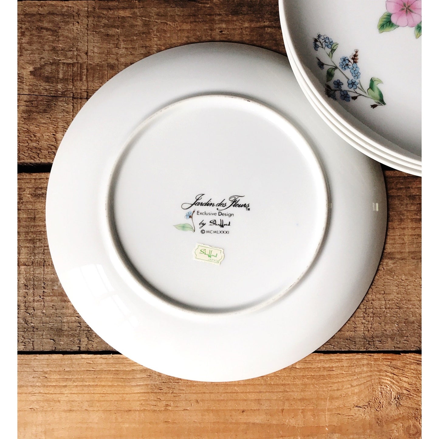 Set of 4 Shafford Japan Jardin Des Fleurs Salad Plates / Dessert Plates