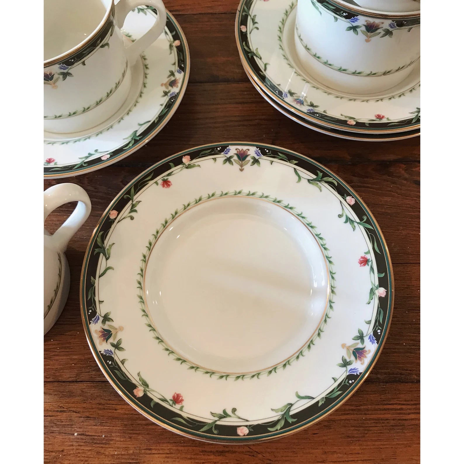 Vintage Mikasa Spring Lyric Flat Cup & Saucer Set