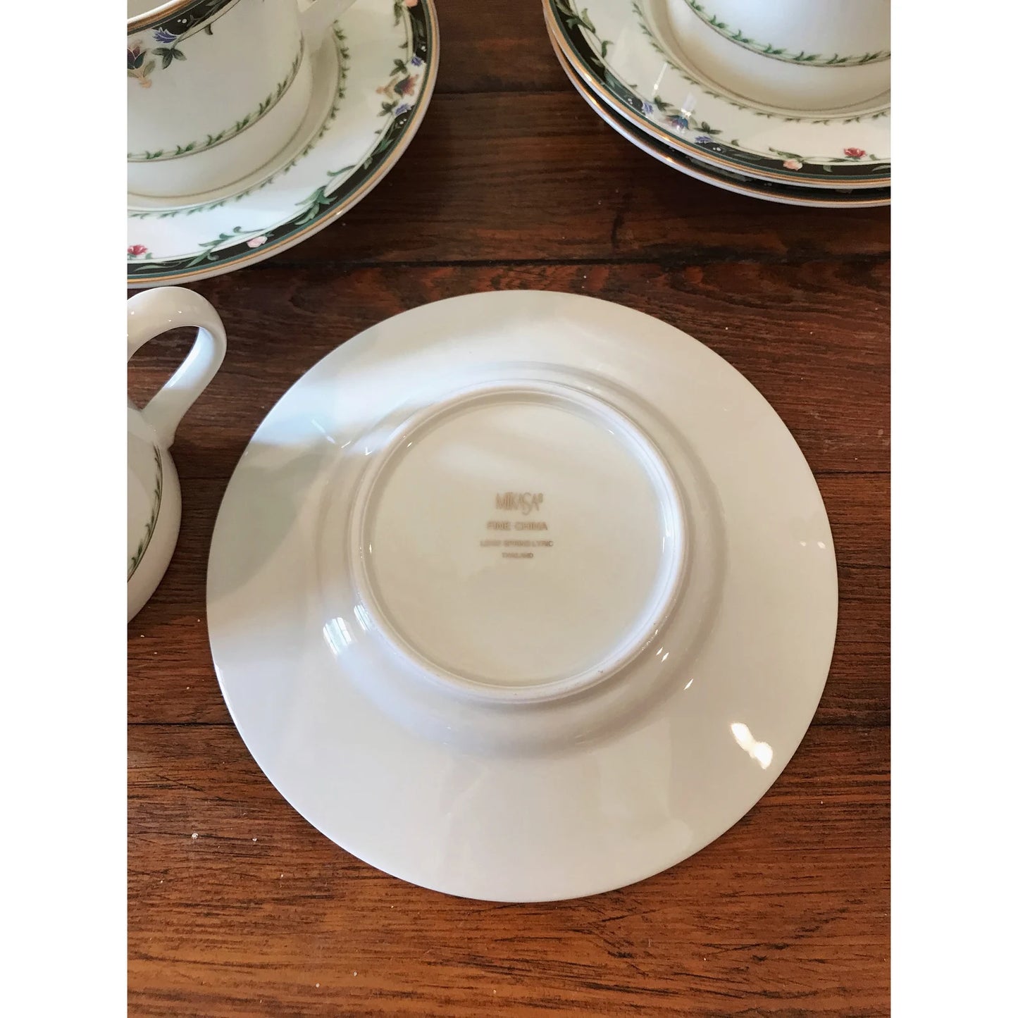 Vintage Mikasa Spring Lyric Flat Cup & Saucer Set