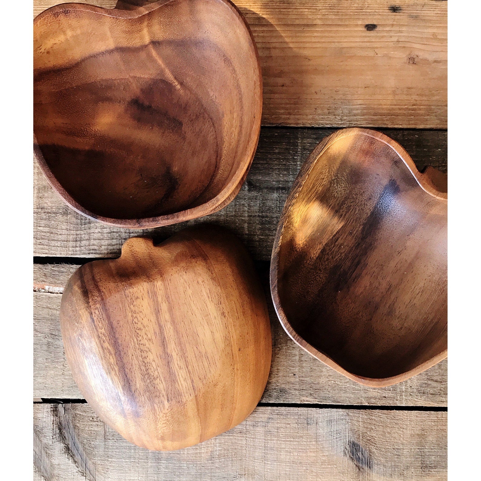 Vintage Wooden Apple Shaped Salad Set