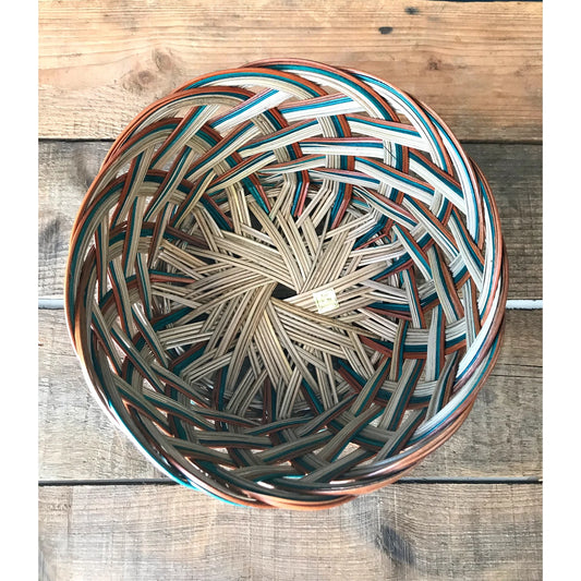Round Multicolor Woven Basket
