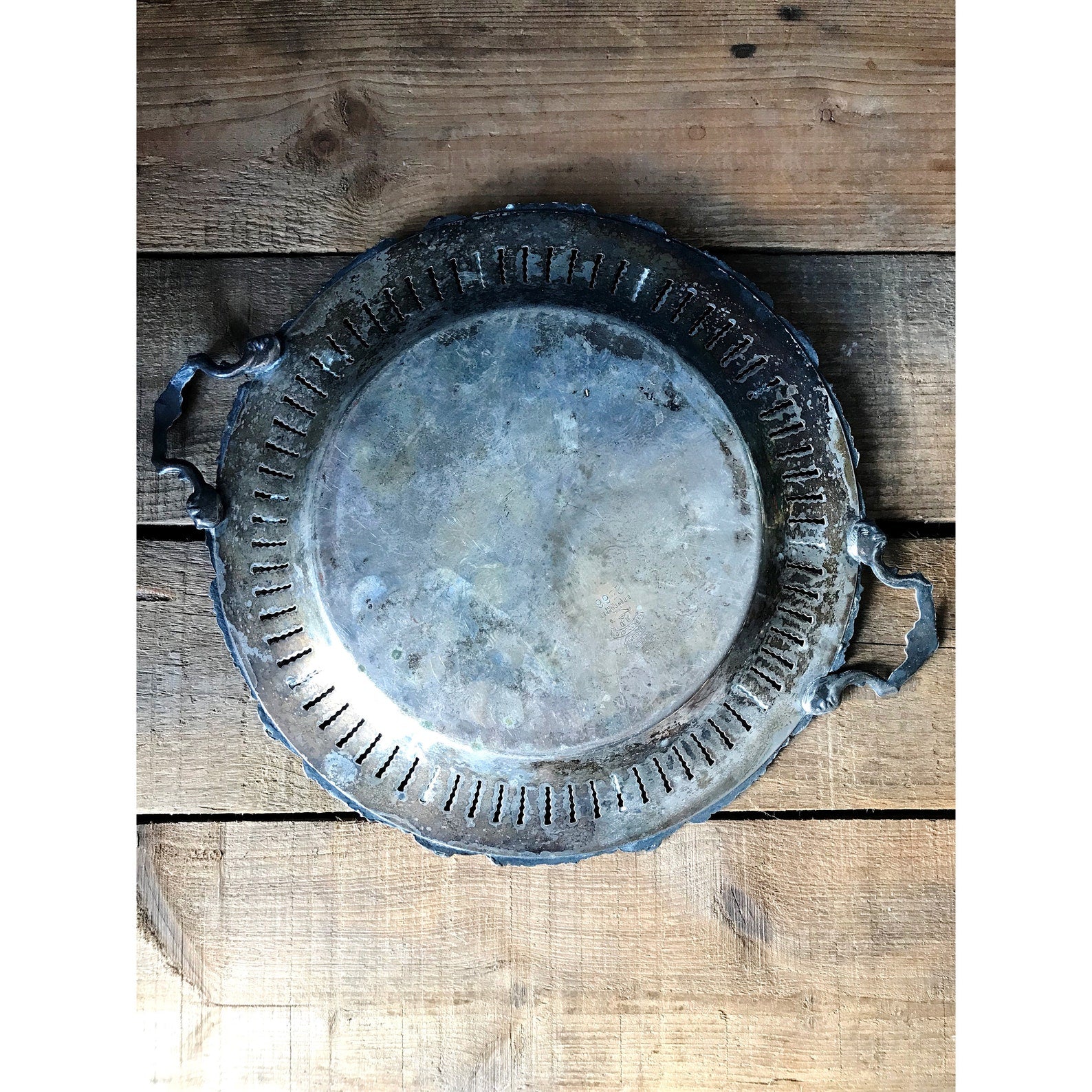 Vintage Old English Reproduction EP on Copper Road Tray with Handles