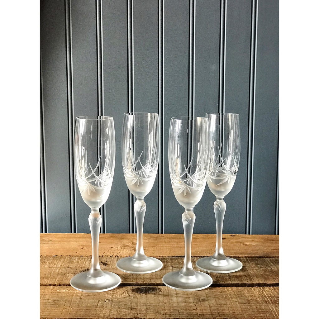 Frosted Crystal Vintage Champagne Flute