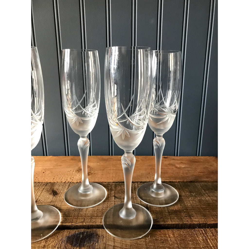 Frosted Crystal Vintage Champagne Flute