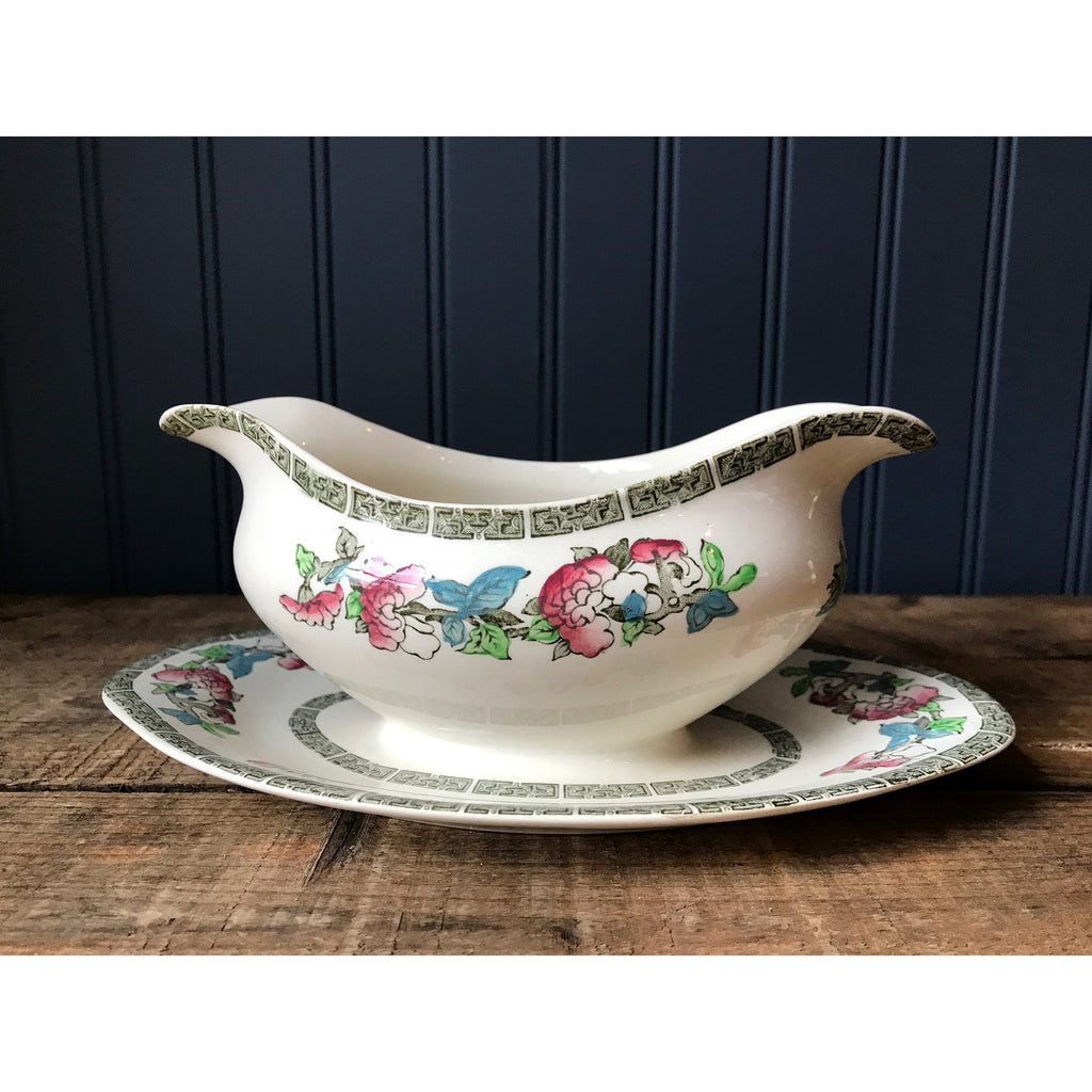 Vintage Johnson Brothers England Indian Tree Gravy Boat
