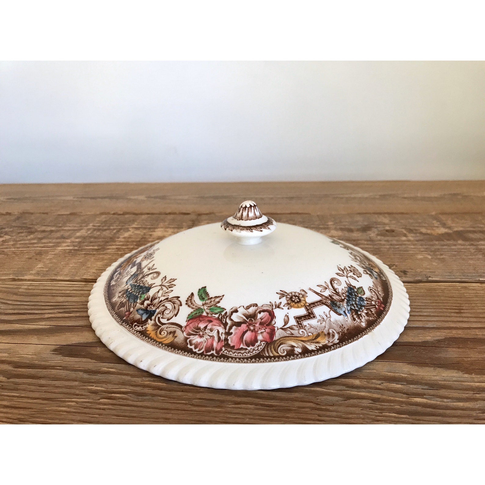 Vintage Johnson Brothers Devonshire Ironstone Lid for Round Vegetable Bowl