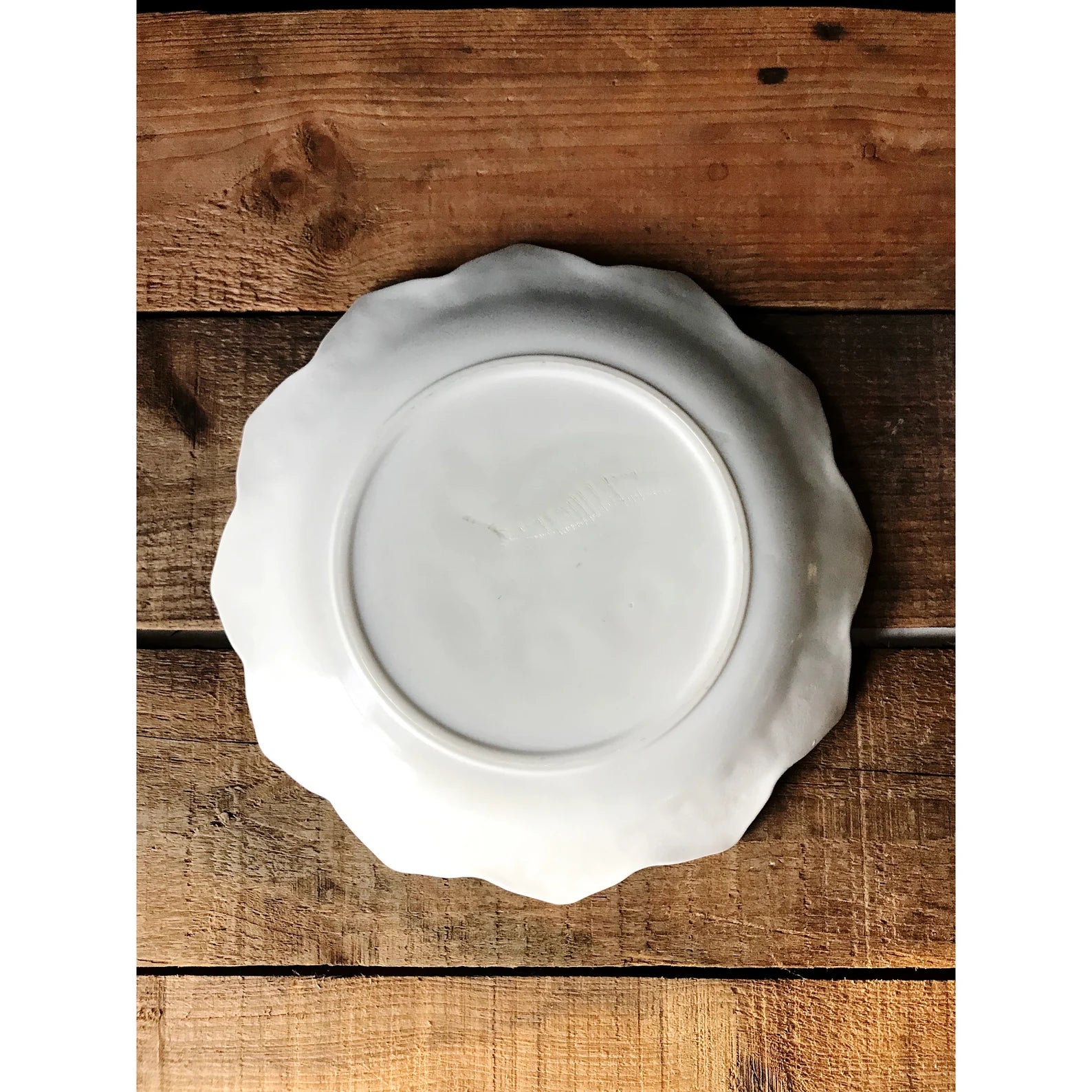 Vintage Set of 4 Lotus Design Milk Glass Salad Plates