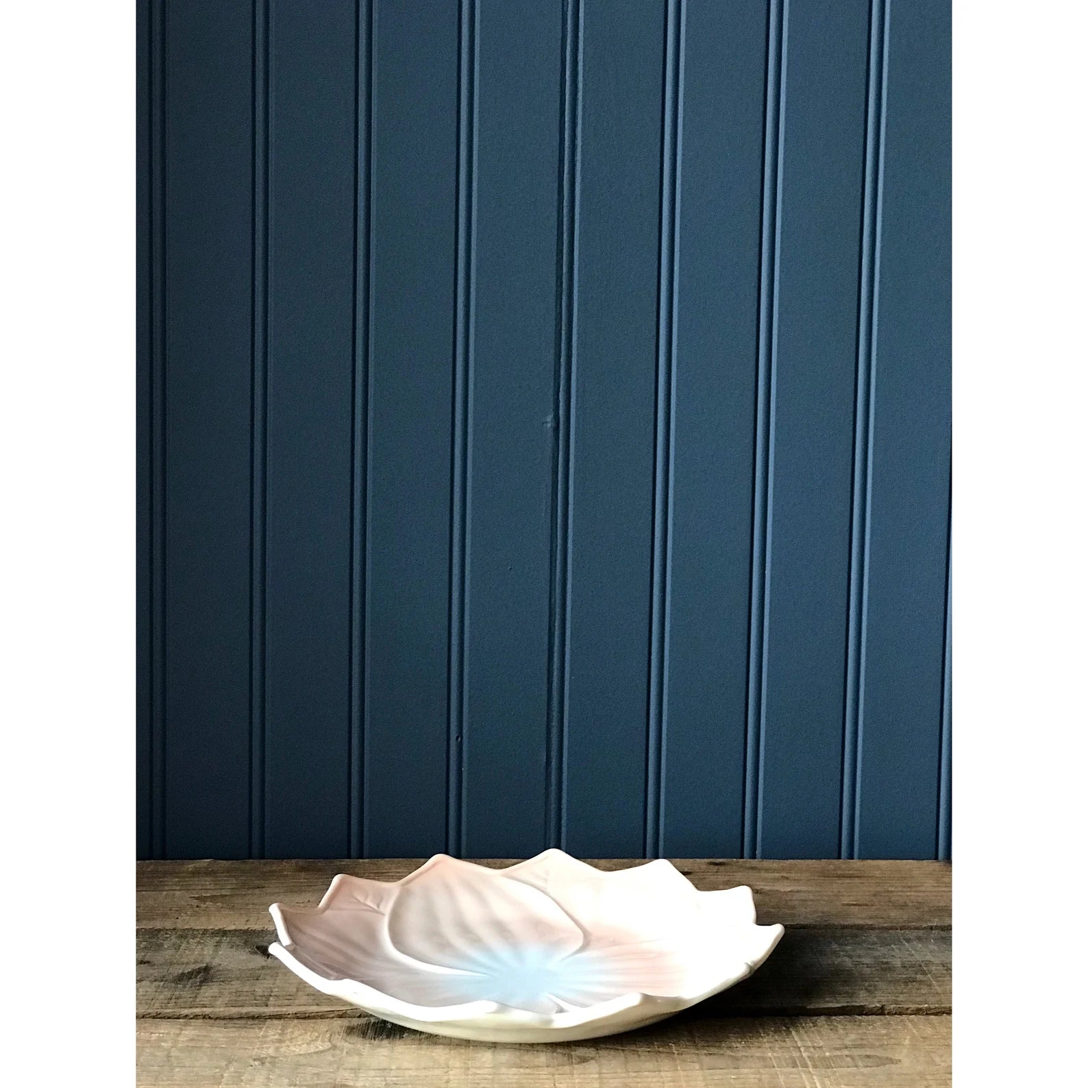 Vintage Set of 4 Lotus Design Milk Glass Salad Plates