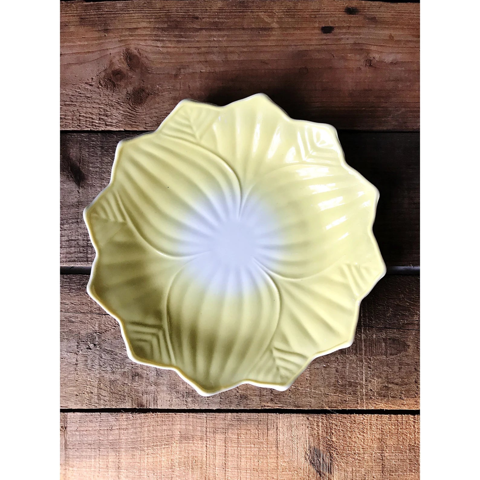 Vintage Set of 4 Lotus Design Milk Glass Salad Plates