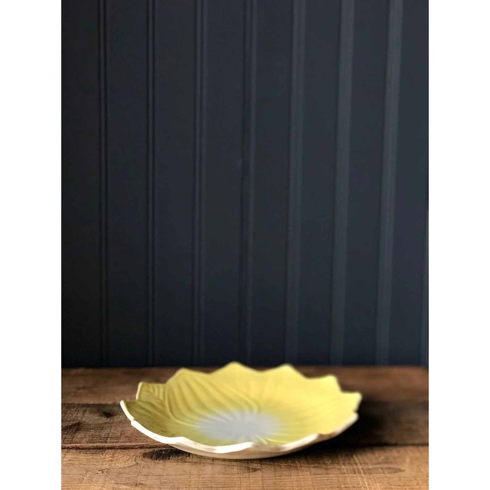 Vintage Set of 4 Lotus Design Milk Glass Salad Plates