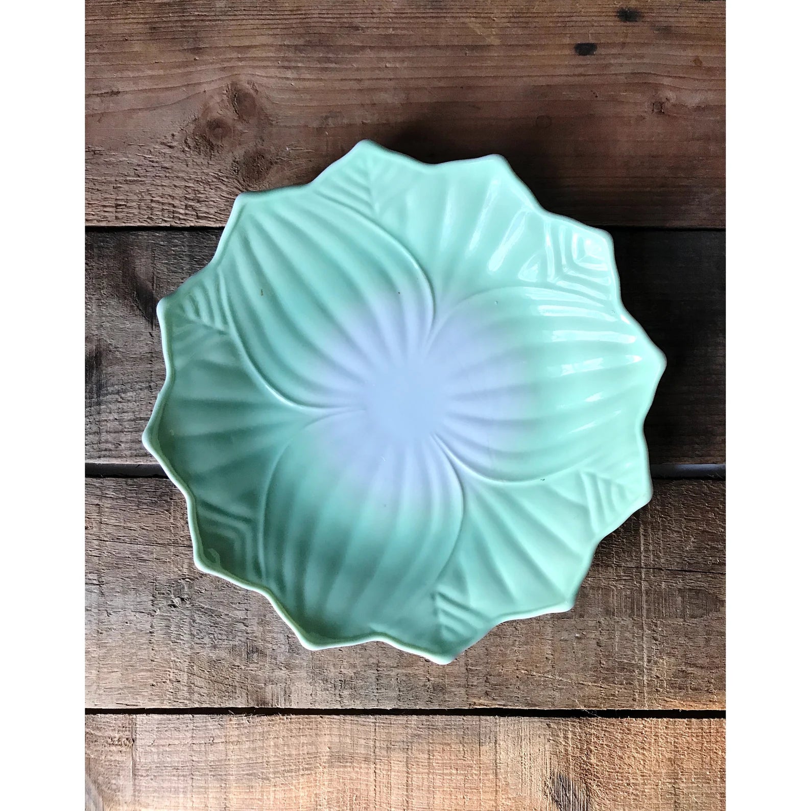 Vintage Set of 4 Lotus Design Milk Glass Salad Plates