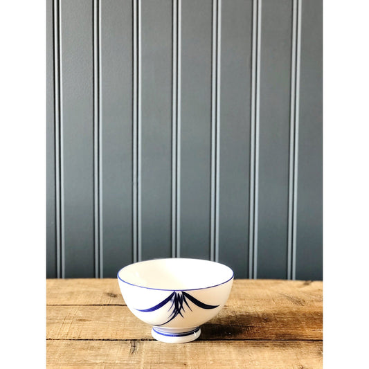 Misty Rose Blue & White Porcelain Rice Bowl