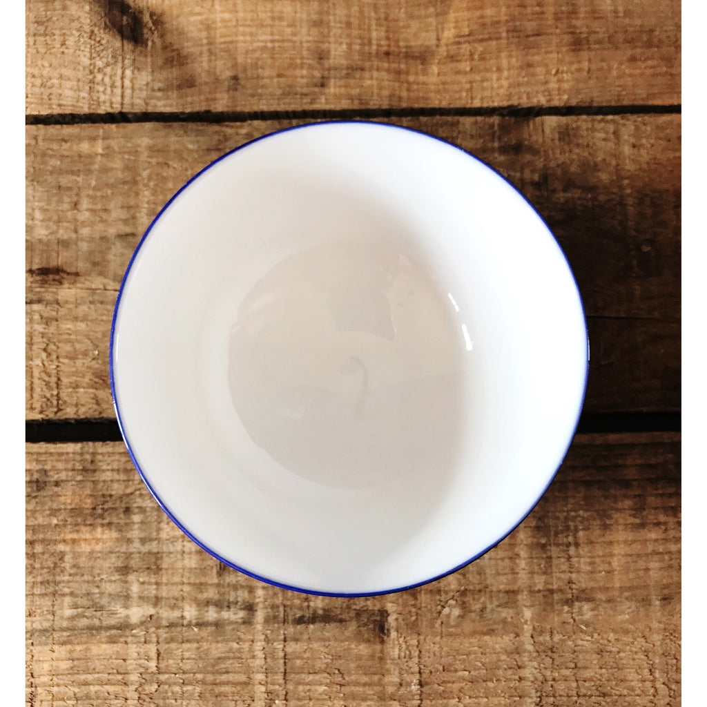 Vintage Misty Rose Blue & White Porcelain Rice Bowl