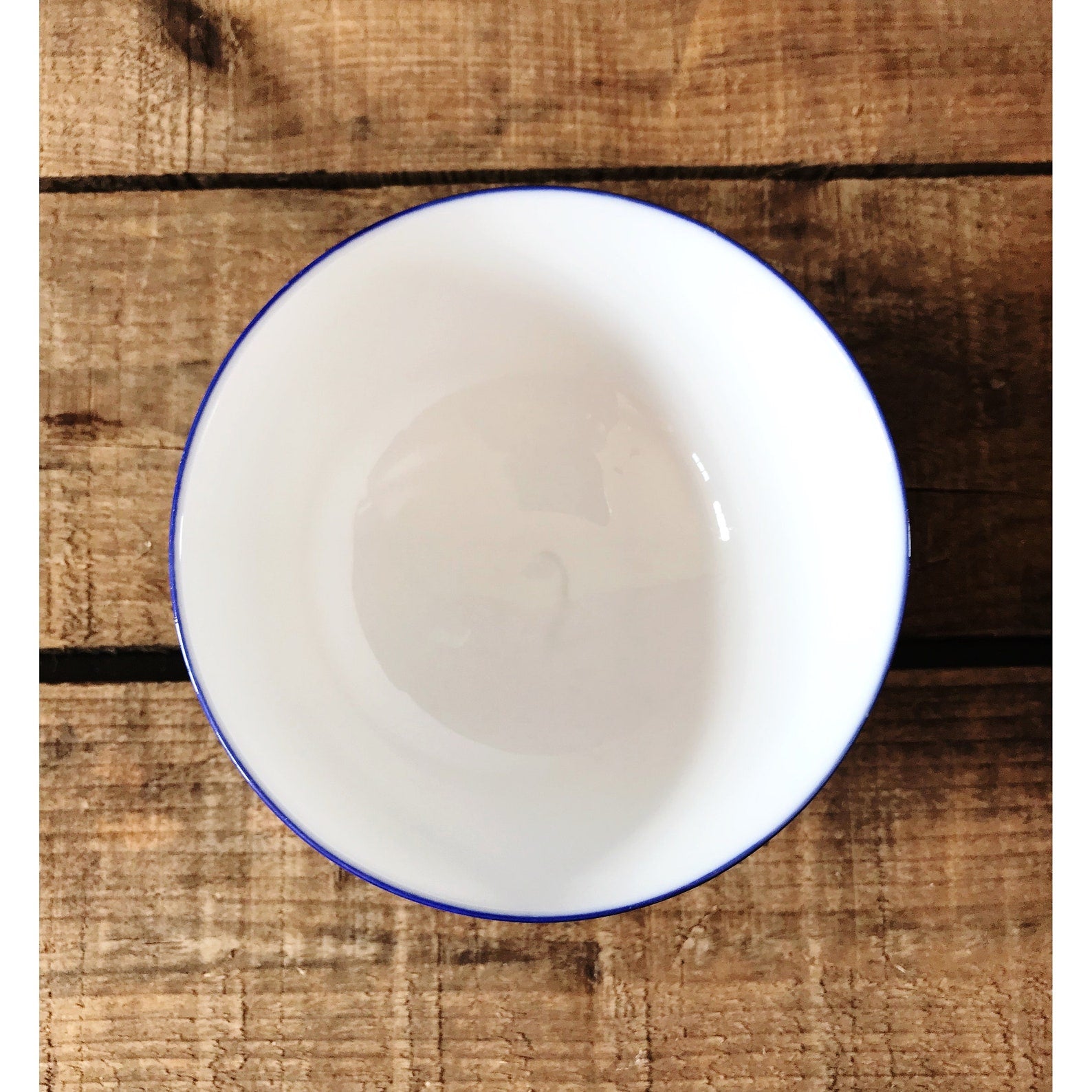 Vintage Misty Rose Blue & White Porcelain Rice Bowl