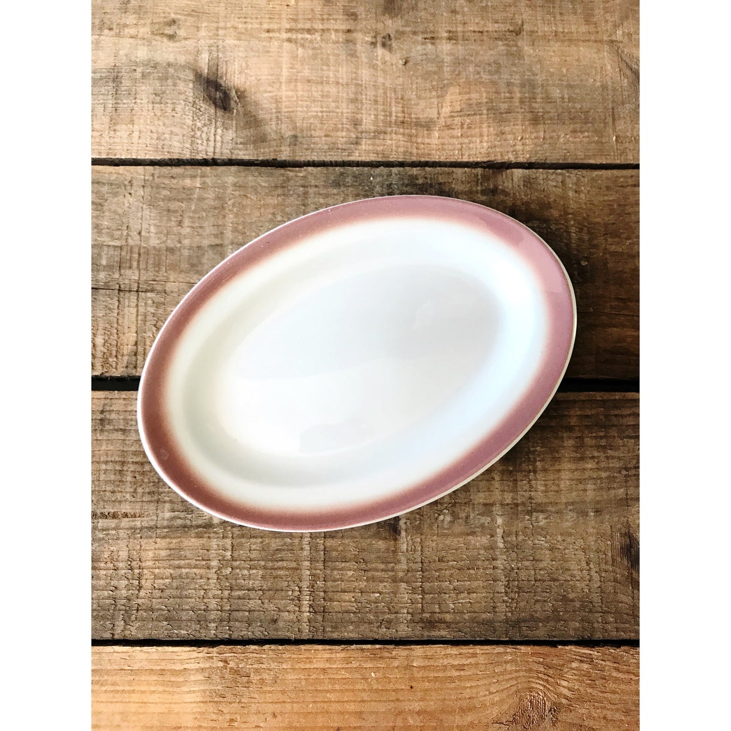 Small Oval Pink Airbrushed Platter by Mayer China