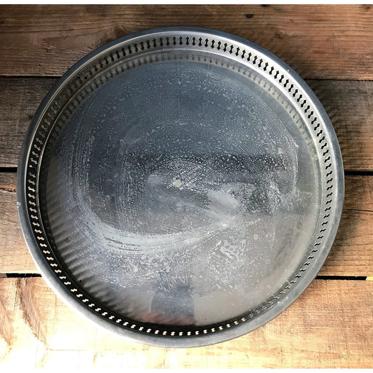 Royal Quality Silver Round Butler's Tray