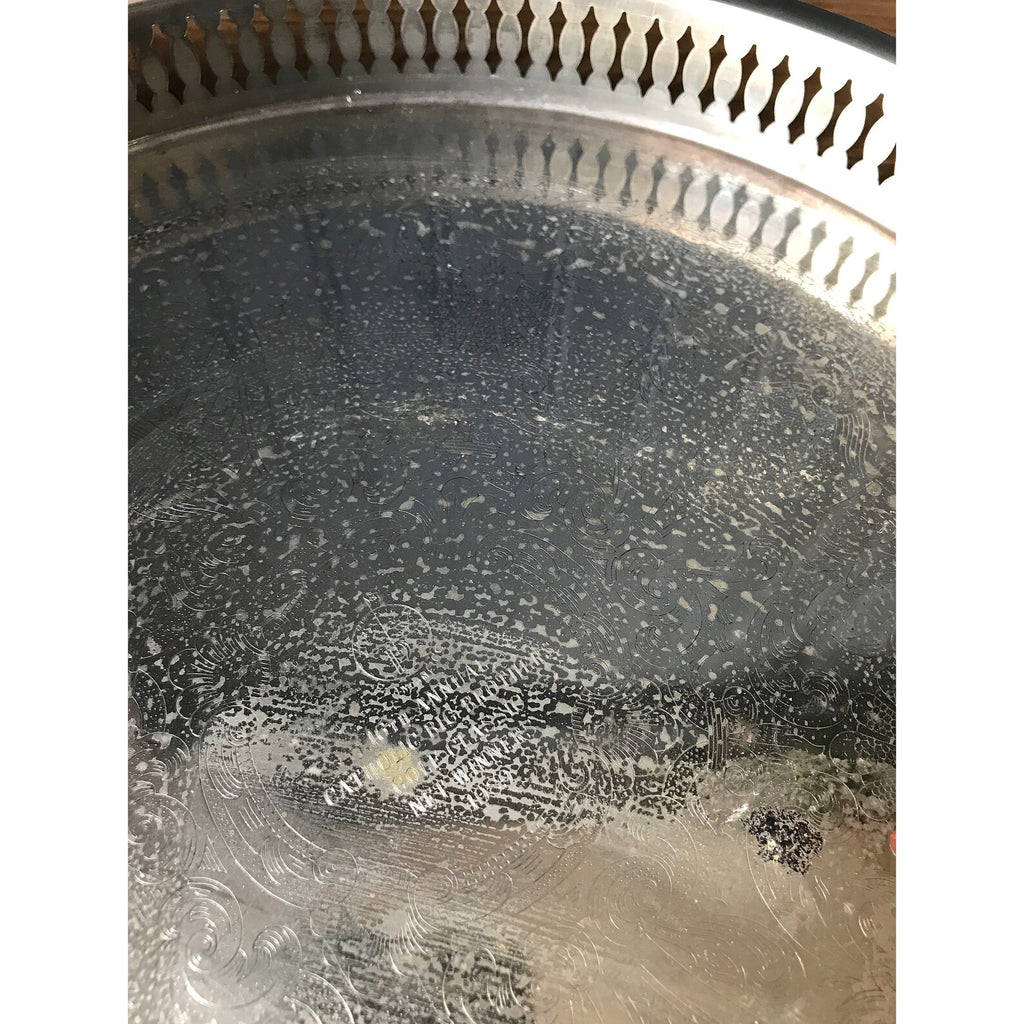 Royal Quality Silver Round Butler's Tray
