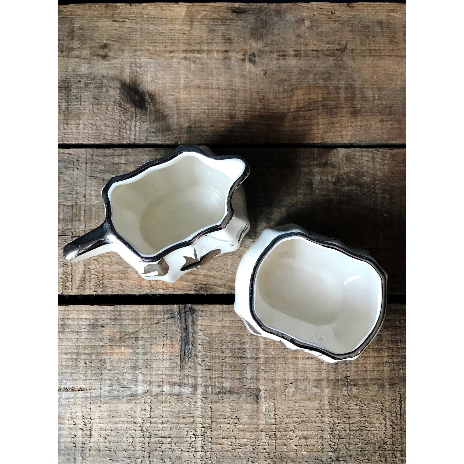 Sandland Hanley Staffordshire Sugar Bowl & Creamer Set