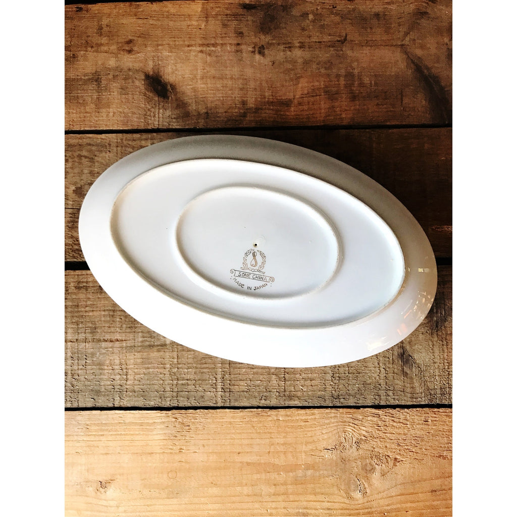 Vintage Sone China Japan Pinecone Gravy Boat with Underplate