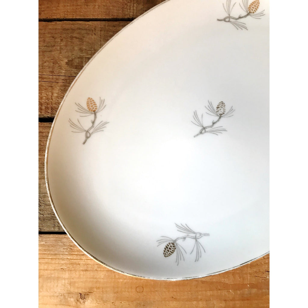 Vintage Sone China Japan Pinecone Oval Serving Platter
