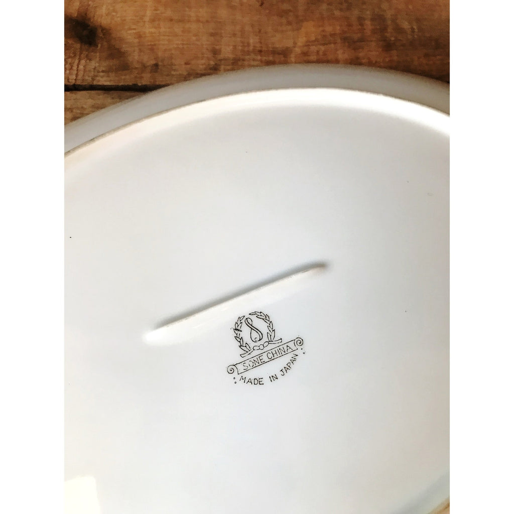 Vintage Sone China Japan Pinecone Oval Serving Platter | 12¼"