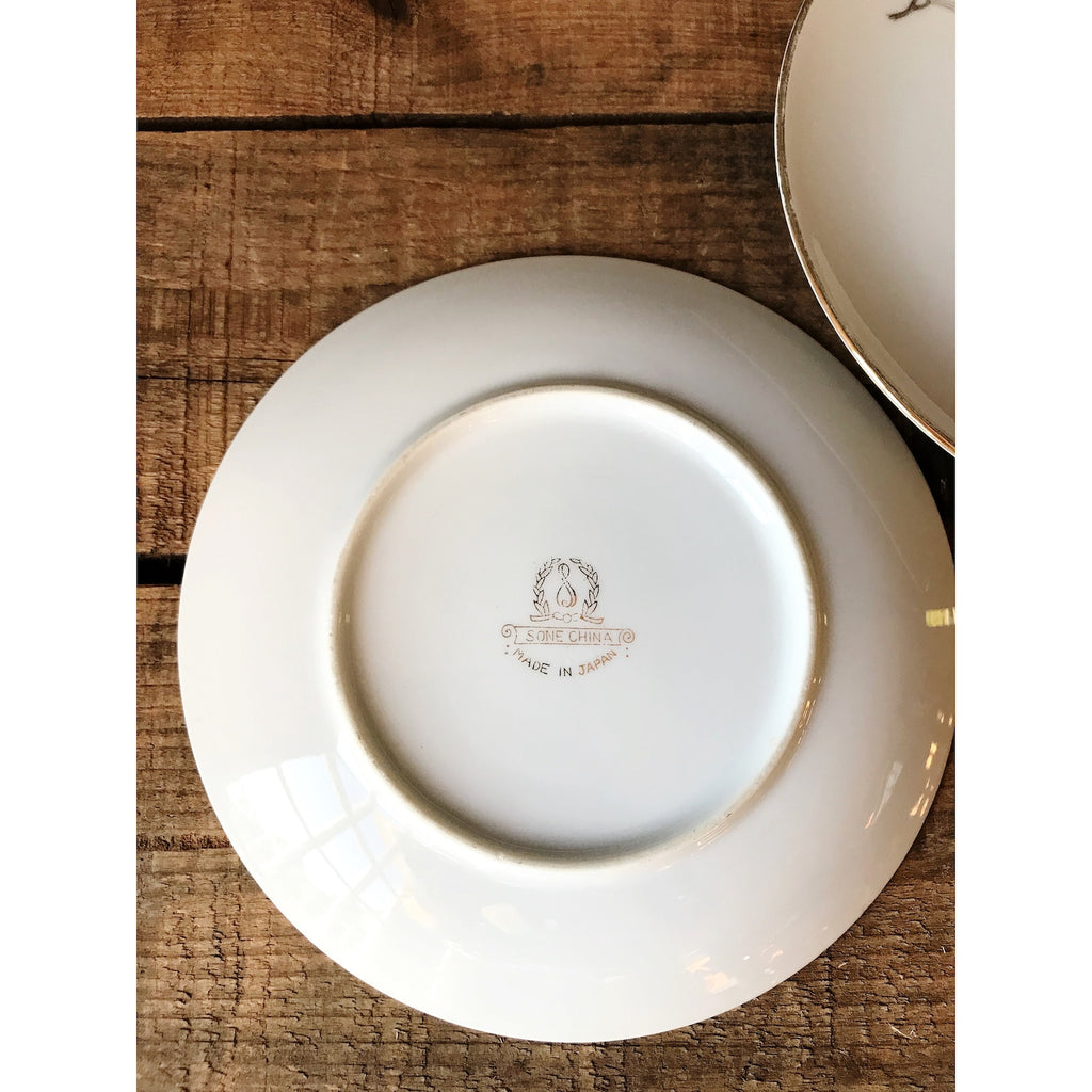 Vintage Sone China Japan Pinecone Salad Plate | Gray & Gold