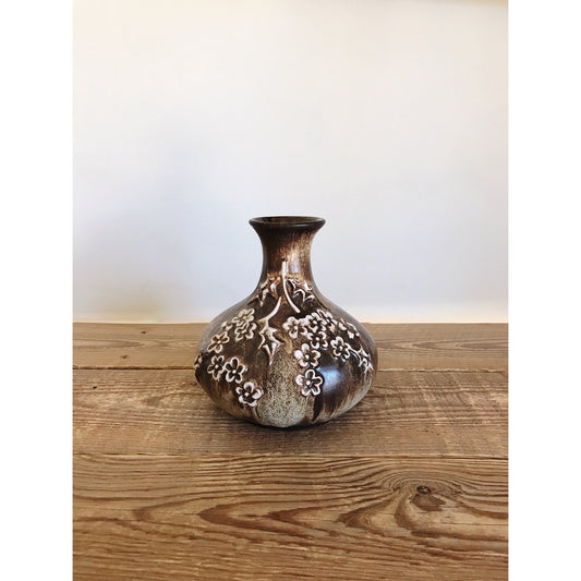 Vintage Brown Drip Flower Vase